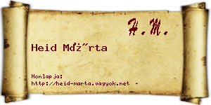 Heid Márta névjegykártya